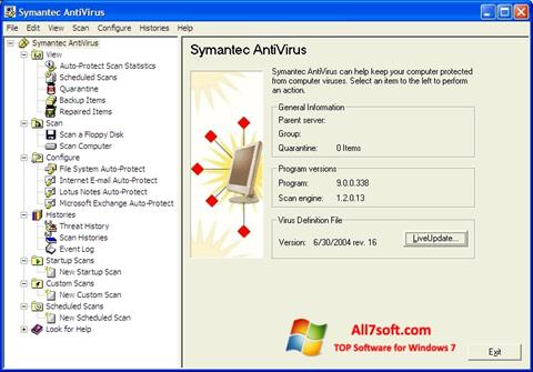 截圖 Symantec Antivirus Windows 7