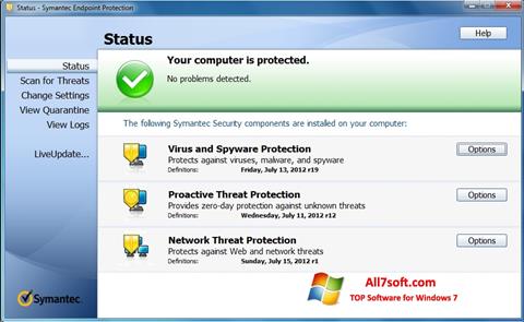 截圖 Symantec Endpoint Protection Windows 7