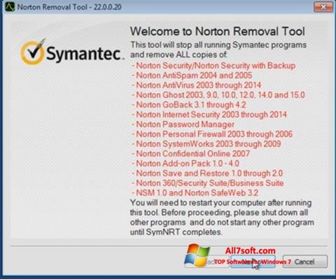 截圖 Norton Removal Tool Windows 7