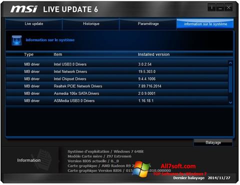 截圖 MSI Live Update Windows 7