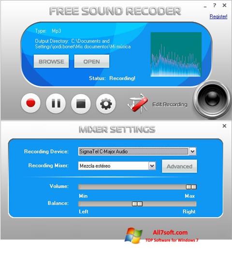 截圖 Free Sound Recorder Windows 7