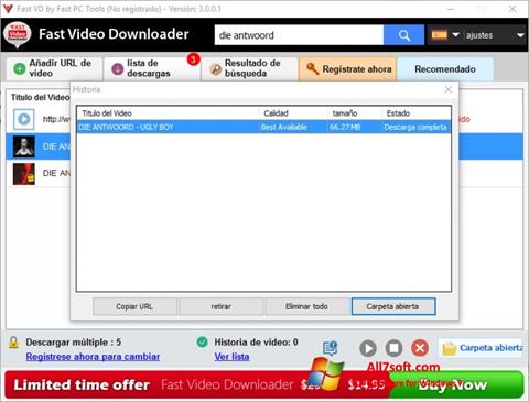 截圖 Fast Video Downloader Windows 7