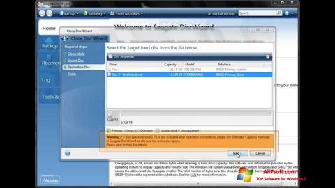 截圖 Seagate DiscWizard Windows 7