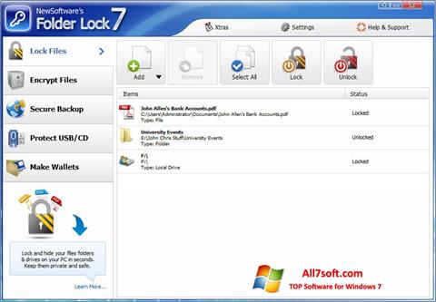 截圖 Folder Lock Windows 7