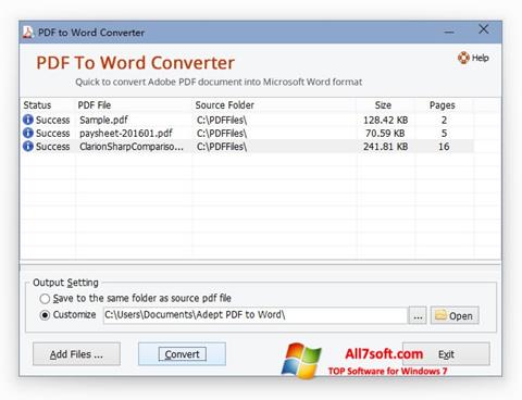 截圖 PDF to Word Converter Windows 7