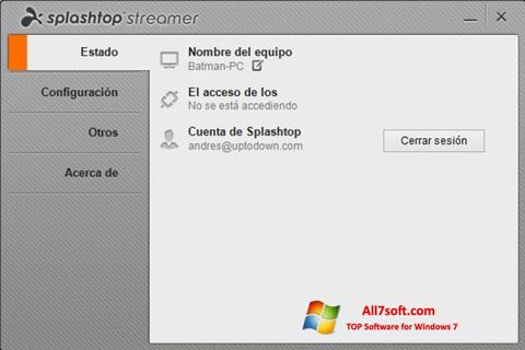 截圖 Splashtop Streamer Windows 7