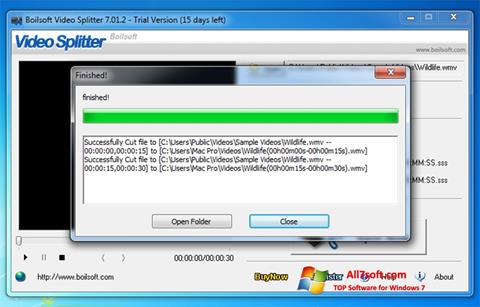 截圖 Boilsoft Video Splitter Windows 7