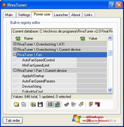截圖 RivaTuner Windows 7
