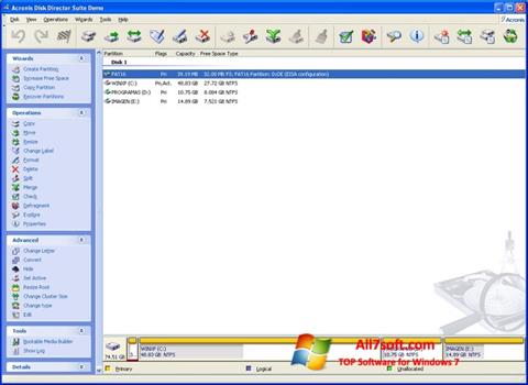 截圖 Acronis Disk Director Suite Windows 7