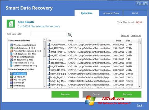 截圖 Smart Data Recovery Windows 7