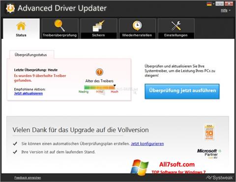 截圖 Advanced Driver Updater Windows 7
