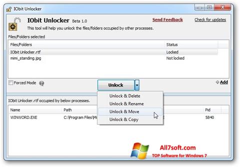 截圖 IObit Unlocker Windows 7