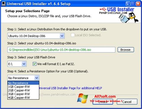 截圖 Universal USB Installer Windows 7