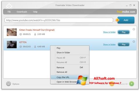 截圖 Freemake Video Downloader Windows 7
